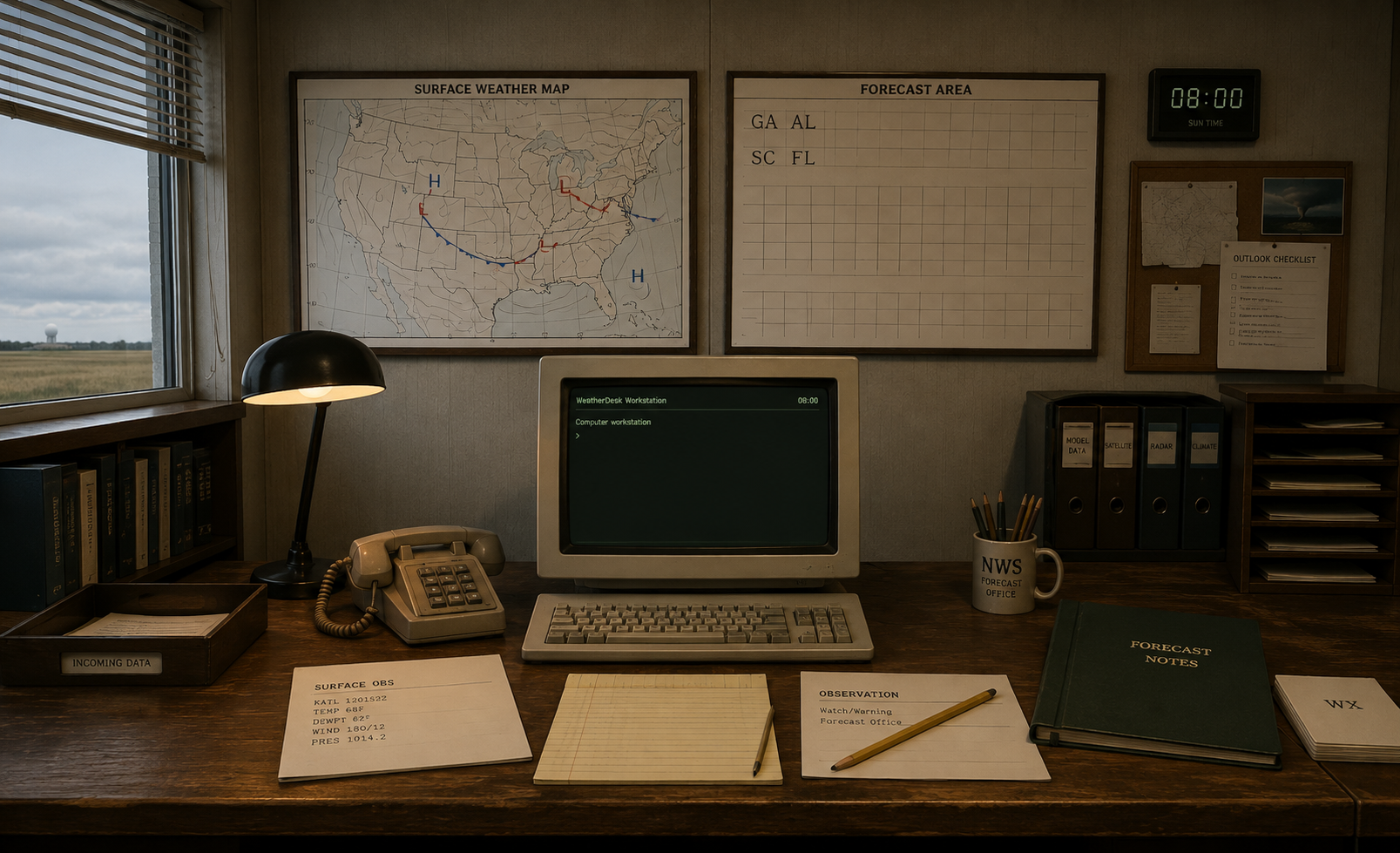 Older meteorologist office